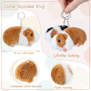12 Pieces Cute Guinea Pig Stuffed Animal Bulk Guinea Pig Plush Toy Small Stuffed Doll with Chain for Boy Girl Party Favors Goodi