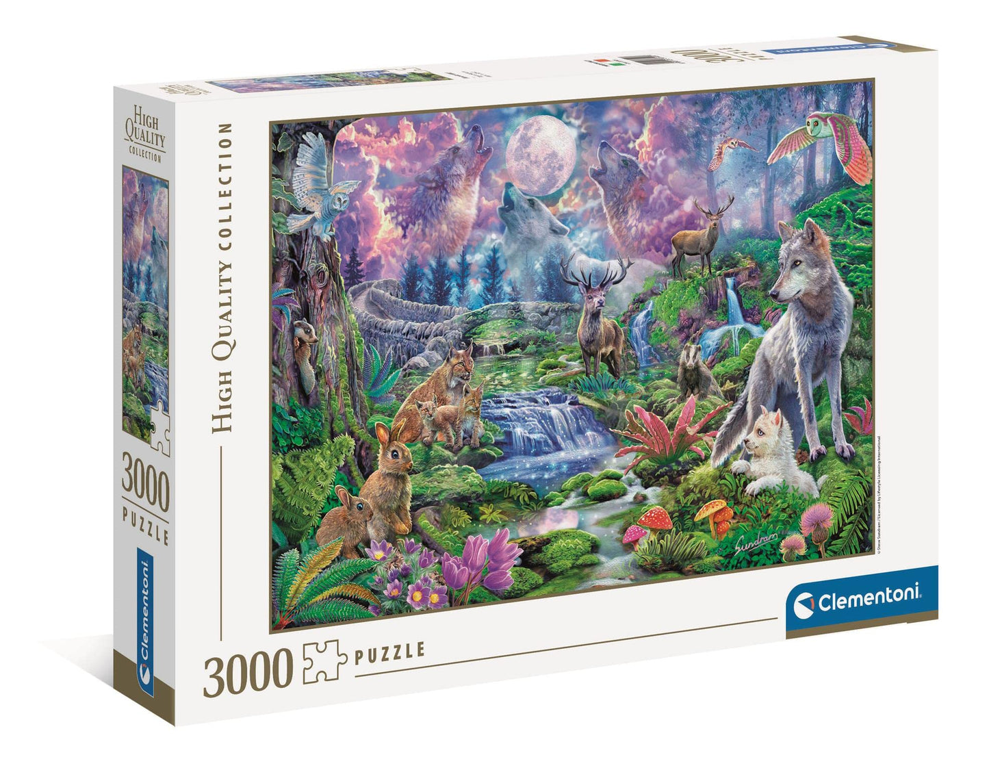 Clementoni 33549, Forest Animals In Moonlight Collection Puzzle For Adults And Children - 3000 Pieces, Ages 10 Years Plus Multi-Coloured