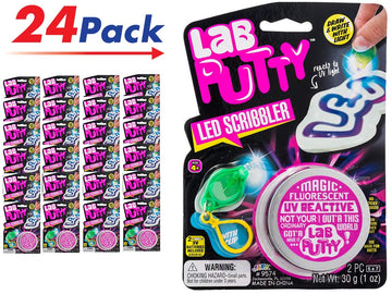 Ja-Ru Lab Putty Led Scribbler Sensory Putty For Kids W/Mini Uv Light Flashlight (24 Units) Invisible Ink Magic Color Changing. S