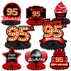 Happy 95Th Birthday Red And Black Table Honeycomb Centerpieces Balloons Theme Decor Table Decorations Table Toppers For Girls Women Princess 95 Years Old Birthday Party Bday Supplies Background Gold