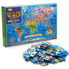 Motyawn 200 Pieces World Map Puzzle For Kids & Adults, World Map Jigsaw Puzzle Floor Puzzles Toddler Geography Educational Toys