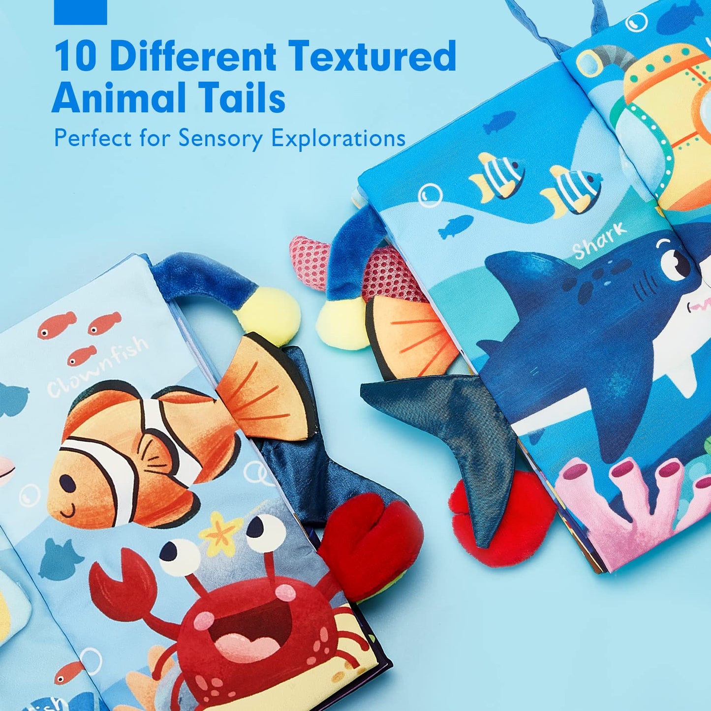 Baby Books 0-6 Months,Infant Tummy Time Toys High Contrast Sensory Baby Toys 6 To 12 Months Touch Feel Book Gift Christmas Stocking Stuffers For Boys Girls 0-3 Months Book Early Learning Stroller Toy