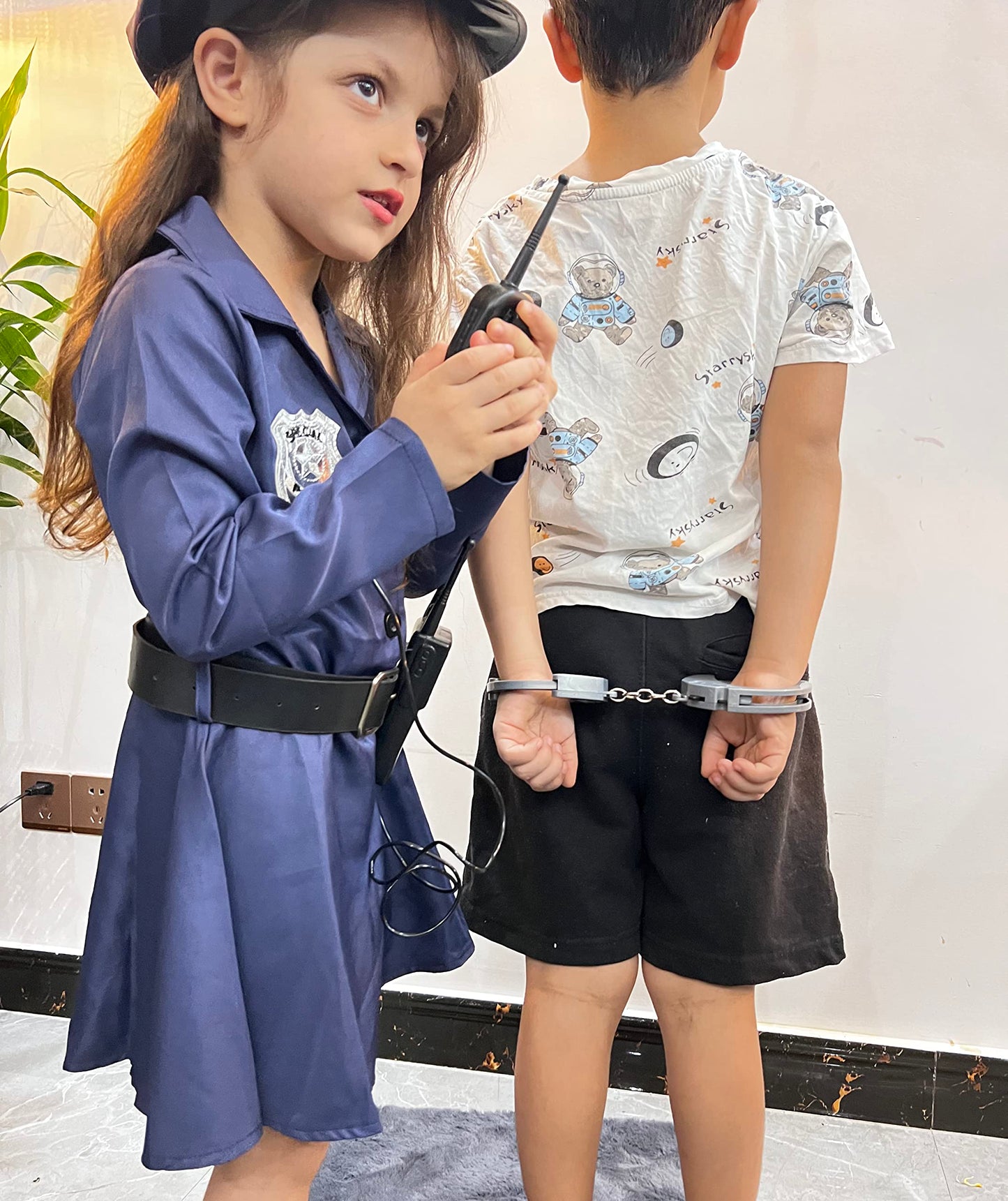 Kakalver Kids Police Officer Costume Girls Police Dress For Police Dress Up Halloween Party Role Play Christmas Gifts