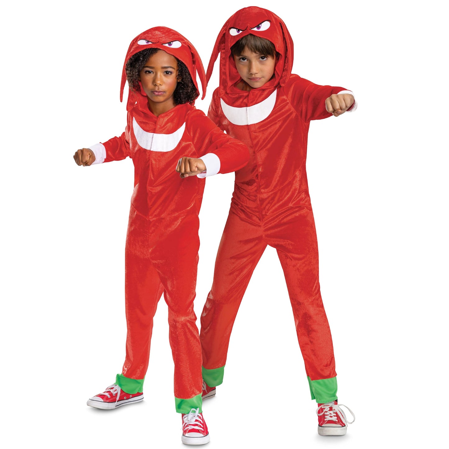 Disguise Sonic Knuckles Costume For Kids, Official Sonic Movie 3 Hooded Jumpsuit, Child Size (7-8)