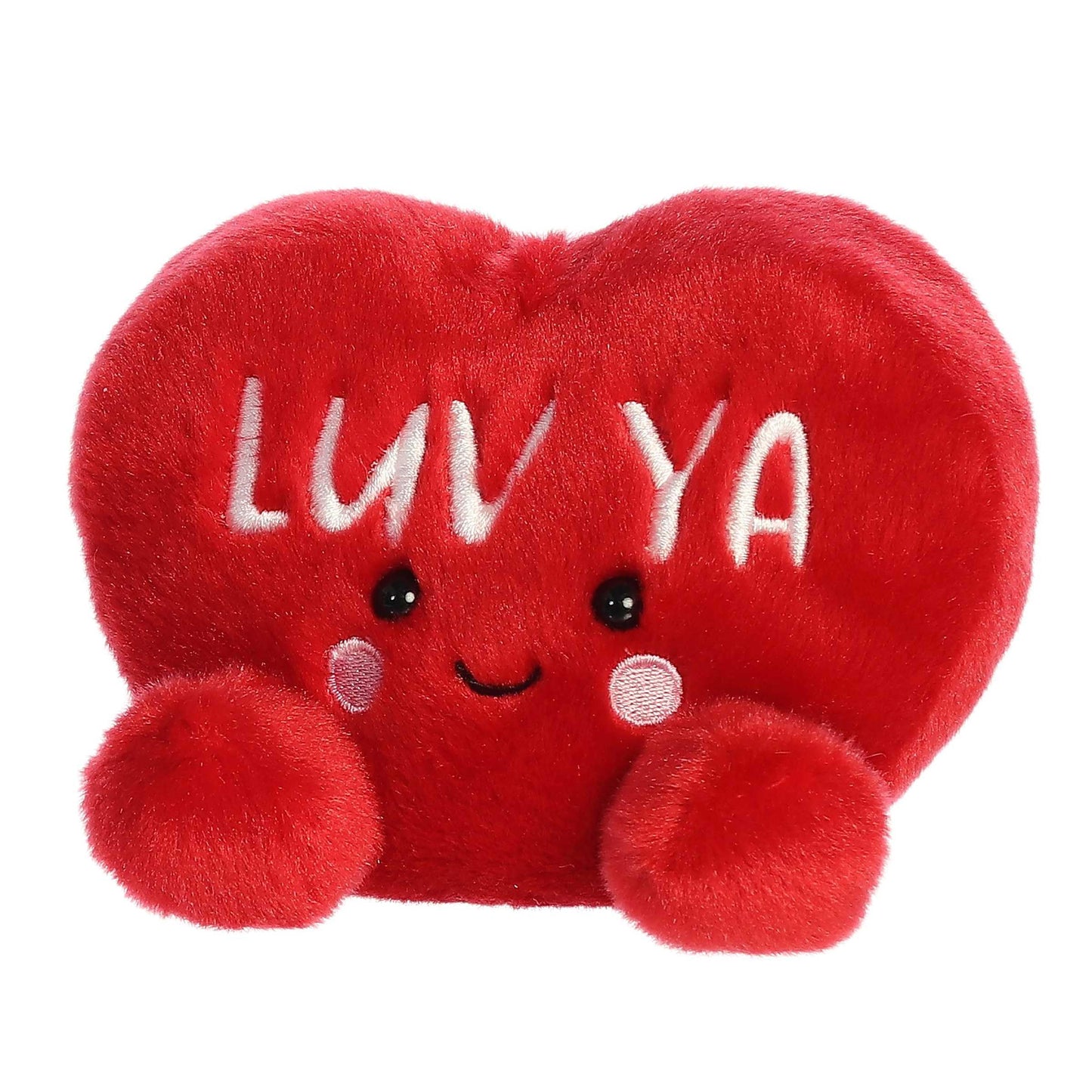 Aurora Adorable Palm Pals Luv Ya Candy Heart Stuffed Animal - Pocket-Sized Play - Collectable Fun - Red 5 Inches