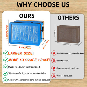 Wenmthg 10000 Larger Size Savings Challenge Box - Cash Vault Wooden Money Savings Box For Adults Kids - Kakeibo Money Bank - Woo