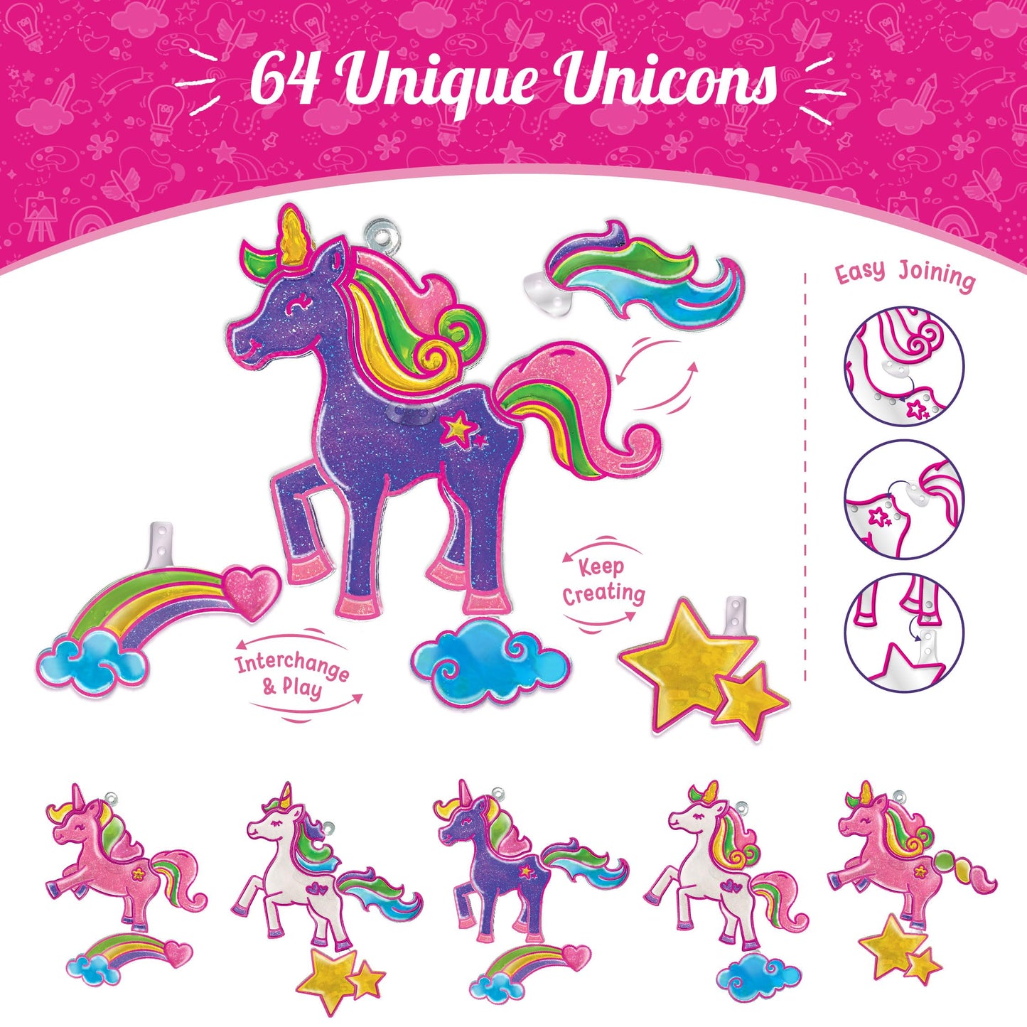 Imagimake Window Art Princess & Unicorn | Suncatcher Kit | Unicorn Toys For Girls Age 5-8 | Craft Kits For Girls Ages 8-12 | Gifts For 5 Year Old Girls