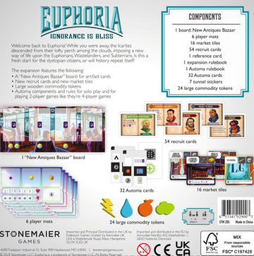 Stonemaier Games: Euphoria: Ignorance is Bliss Expansion | Add to Euphoria: Build a Better Dystopia (Base Game) | New Solo Mode,