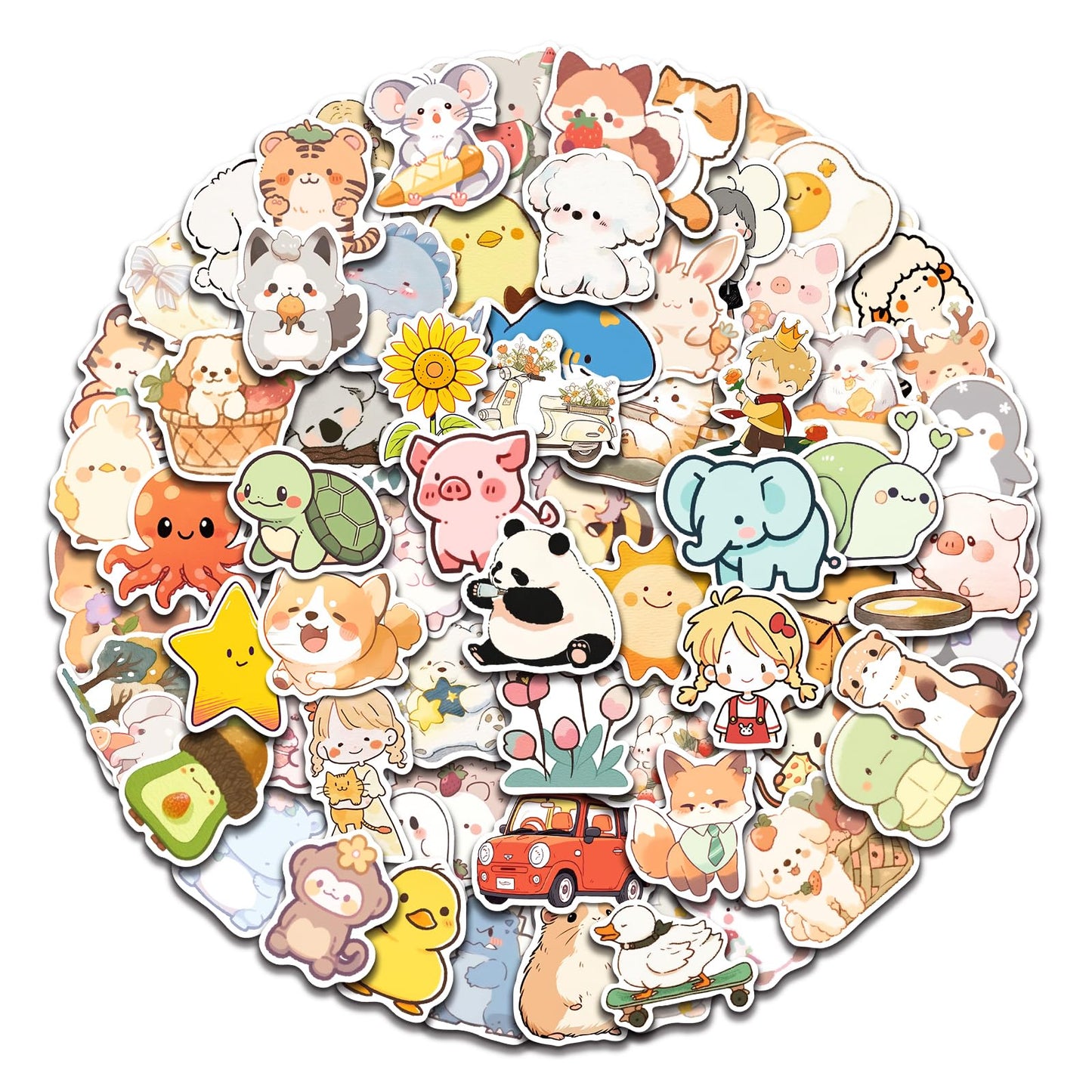 Aowdiao 100 Pcs Cute Animal Stickers For Kids Vinyl Water Bottle Stickers Cute Stuff For Kids Gifts Party Favors Classroom Must