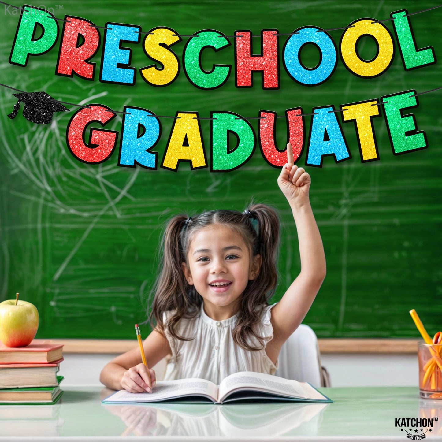 Katchon, Glitter Preschool Graduation Banner - 10 Feet, No Diy | Preschool Graduation Sign For Preschool Graduation Decorations Class Of 2024 | Vpk Graduation Decorations | Prek Graduation Decorations