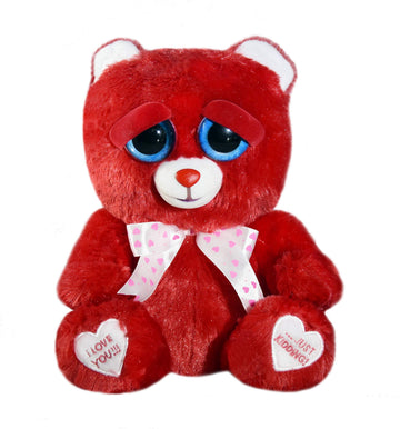 Feisty Pets Plush Valentine's Day Bear - Meghan Madlove, Red, Soft Polyester Stuffed Animal