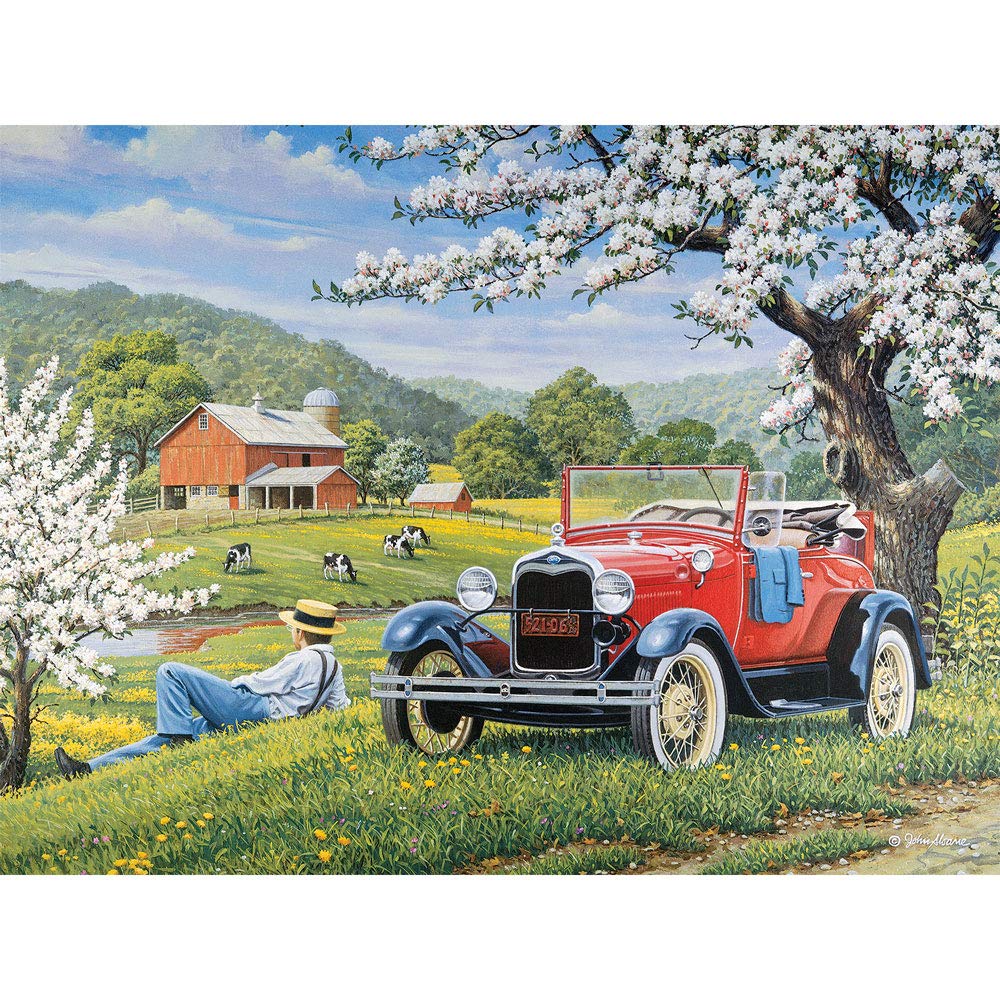 Bits And Pieces – Value Set Of Three 300 Piece Jigsaw Puzzles For Adults – Old Country Farm Town Jigsaw Puzzles By Artist John Sloane, Completed Puzzle Size: 16' X 20'