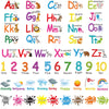 6 Sheets Alphabet Number Color Weather Learning Educational Wall Decals Peel and Stick Alphabet Wall Stickers Educational Classr