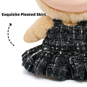 LYBHYQTII Clothes for 17cm Dolls enhanced Dolls Accessories with Chic Black Bow Spaghetti-Strap Dress Set High-End Fashion Outfit for Play & Display