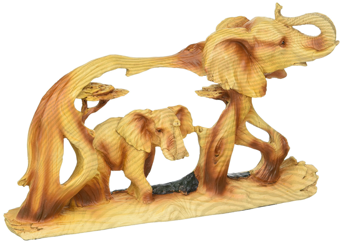 Stealstreet Ss-Ug-Mmd-186, 8 Inch Elephant In The Wild Woodlike Bust Scene Carving Figurine