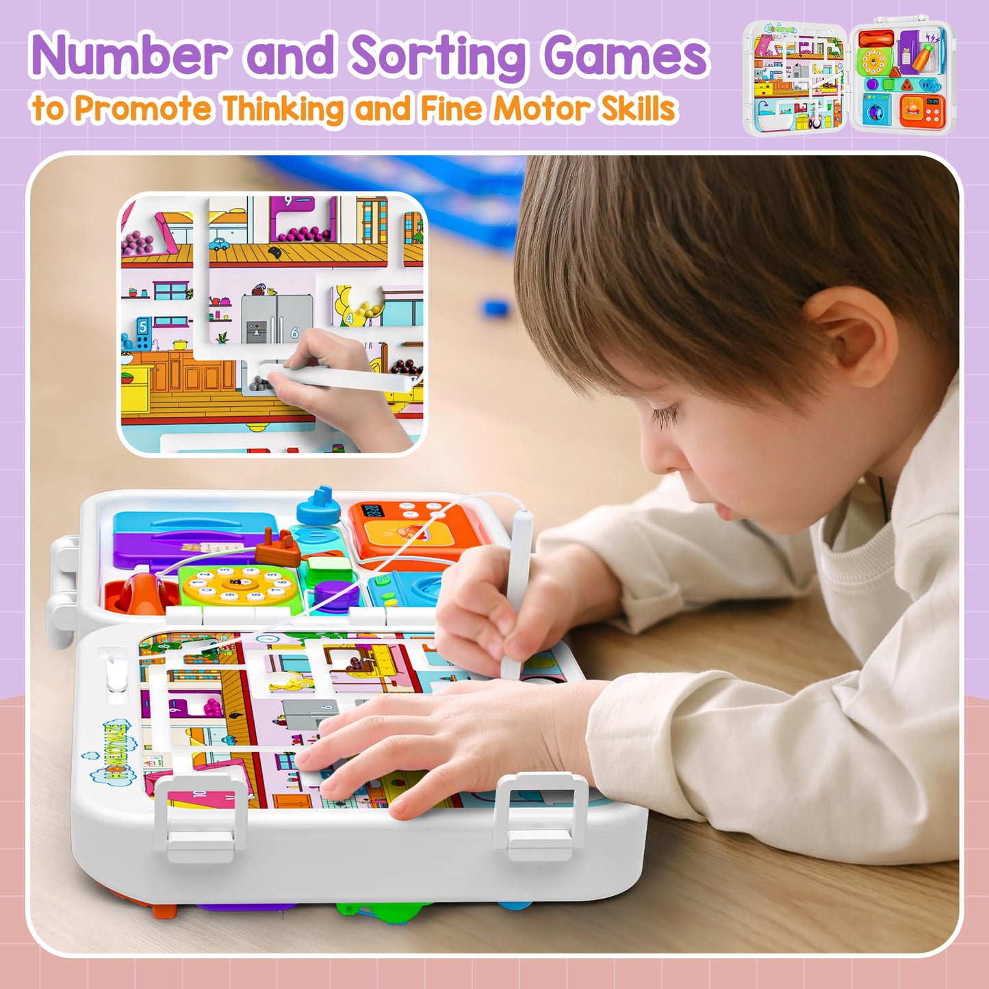 Toddlercley Musical Toys For 1 Year Old Girl Boy, Montessori Busy Board For 1+ Year Old, Birthday Gift For 1 Year Old Girl, Lear