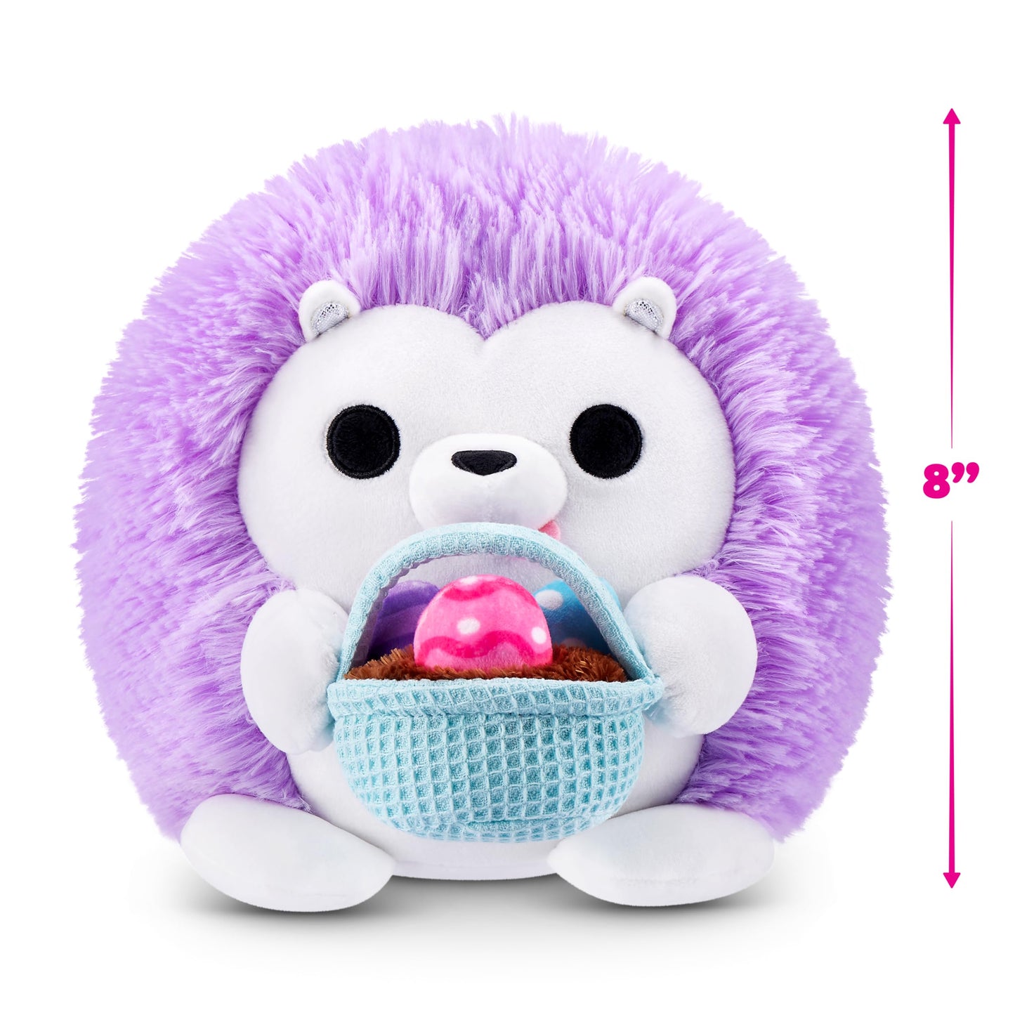 ZURU Snackles 8-inch Plush Easter Edition, Cuddly Squishy Comfort Hedgehog & A Basket of Candies