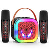 LED Mini Karaoke Machine for Kids: Easter Birthday Gifts for Boys 3 4 5 6 7 8 9 10 Year Old Kid Microphone Toys for Boy Ages 4-8 Portable Bluetooth Speaker with 2 Wireless Mics for Kids Girls mature-themed