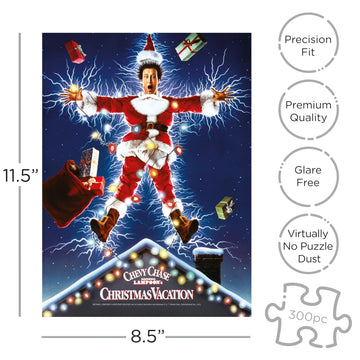 AQUARIUS Christmas Vacation 300-Piece Jigsaw Puzzle - Glare Free, Precision Fit, 8.5x11.5 Inches, Multicolor, Officially Licensed