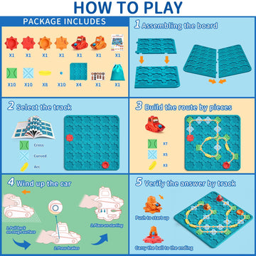 Kids Board Games Learning Toys, Stem Educational Logic Kits With 200+ Challenges & 4 Difficulty Levels, Brain Puzzles Maze Games