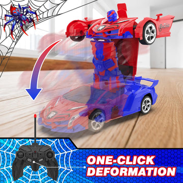 Transform Remote Control Car for Boys 4-7 8-12, 1:18 Scale Rc Cars for Boys Age 3-5 4-7, One-Button Deformation 360 Rotation Rob