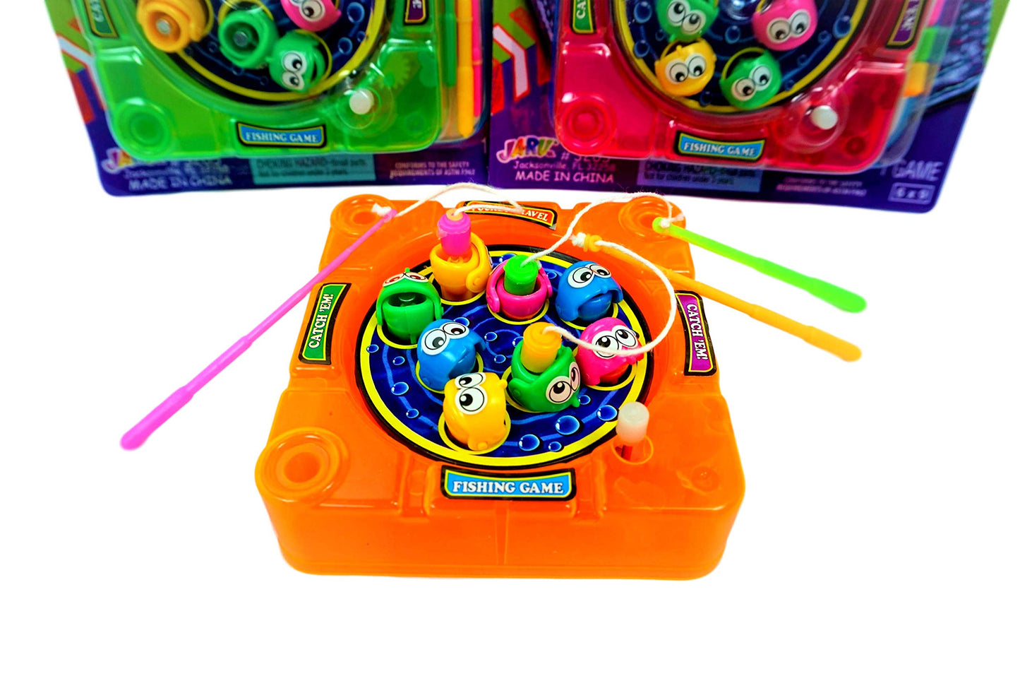 Ja-Ru Pocket Travel Toys Tic Tac Toe Game, Magnetic Fishing Game, & Magnetic Face Toy (3 Toys Bundle Set) Hand Held Mini Games F