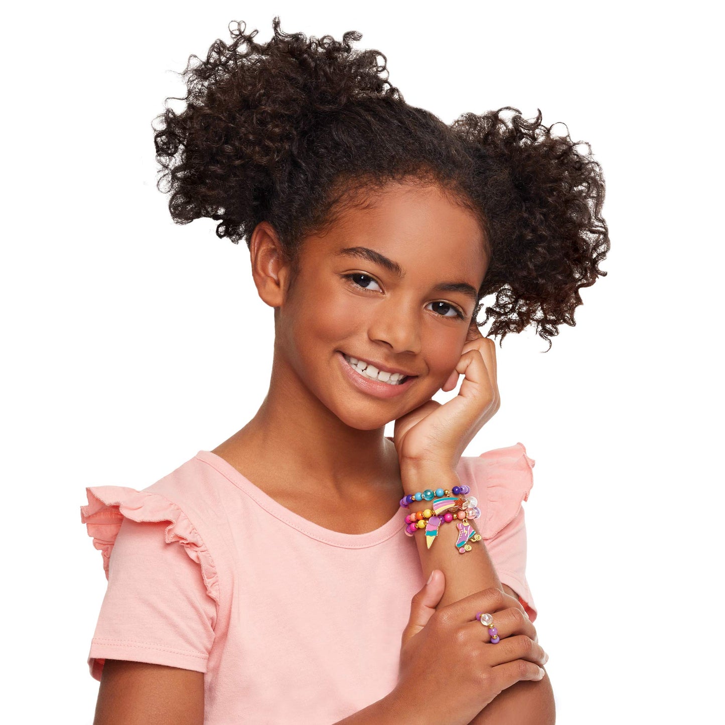 Make It Real: Rainbow Dream Jewelry Kit - Create 3 Unique Charm Bracelets & A Ring, 123 Pieces, Includes Play Tray, All-In-One, Diy Colorful Bead Jewelry Kit, Tweens & Girls, Arts & Crafts, Ages 8+