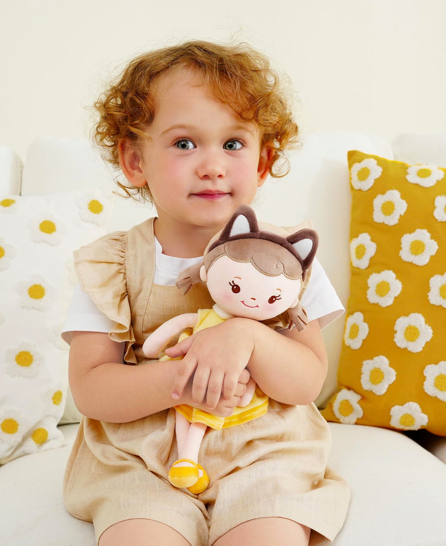 GAGAKU Soft Plush Baby Doll for Girls (12 ) - My First Baby Doll Gift for Girls Toddlers & Infants Machine Washable Rag Doll Toy - Puff Girl