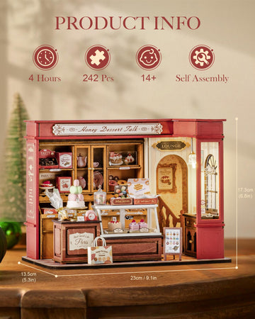 Robotime Diy Miniature House Kit, Mini Wooden Dollhouse Kit For Adults, Building Kit With Led Light, Diorama Model,Halloween/Chr