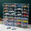1/64 Scale Matchbox Wheels Toy Car Display Case Holds 32 Toy Cars Storage Organizer, Clear Display Box With Clear Snap-On Dust C