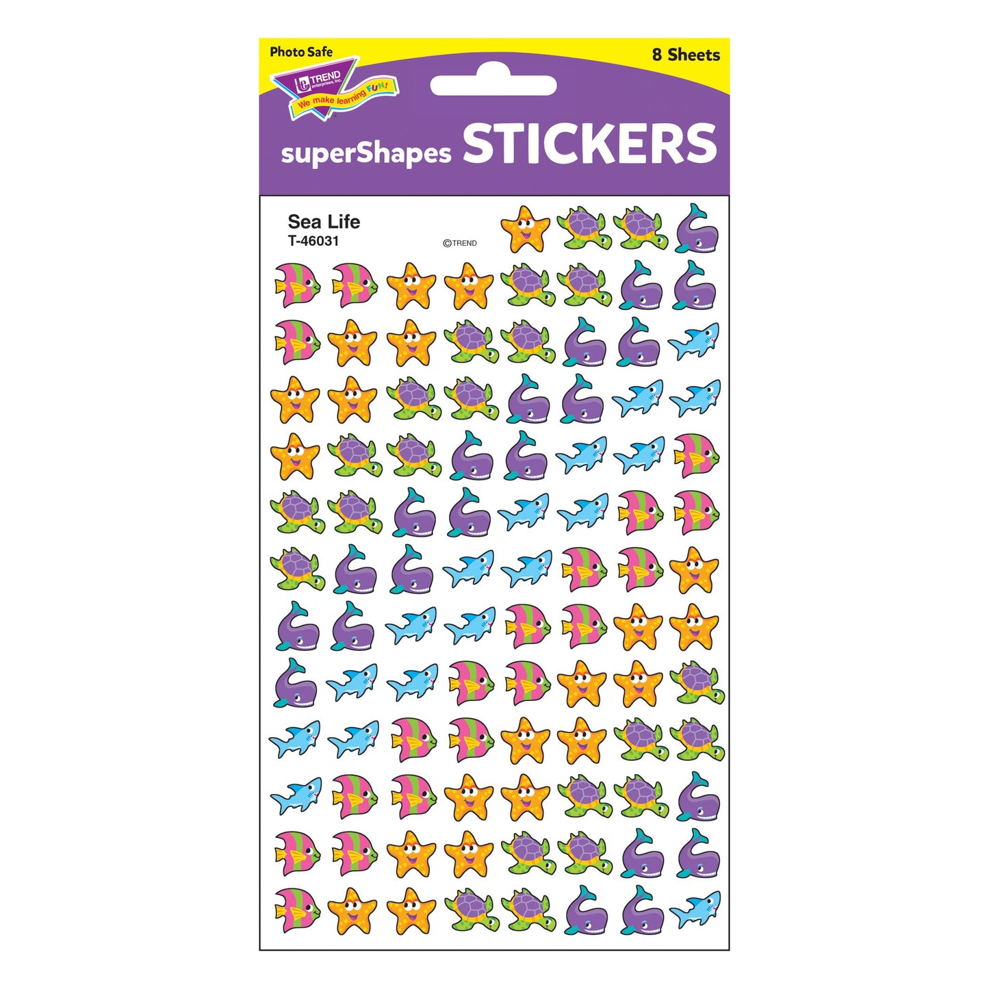 Trend Enterprises Sea Life Stickers, 800 Count, Multi, Small, Paper, Model T-46031