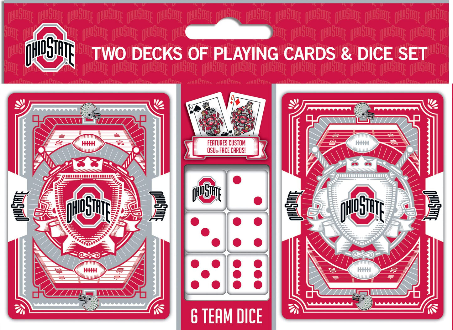 Masterpieces Officially Licensed NCAA Ohio State Buckeyes 2-Pack Playing Cards & Dice Set for mature-themeds