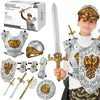 Eurzom 10 Pcs Knight protective covering Set for Kids Medieval Knight Costume with Helmet decorative replica blade Shield Accessories Halloween Birthday Gifts for Kids Boys Dress up Pretend Role Play