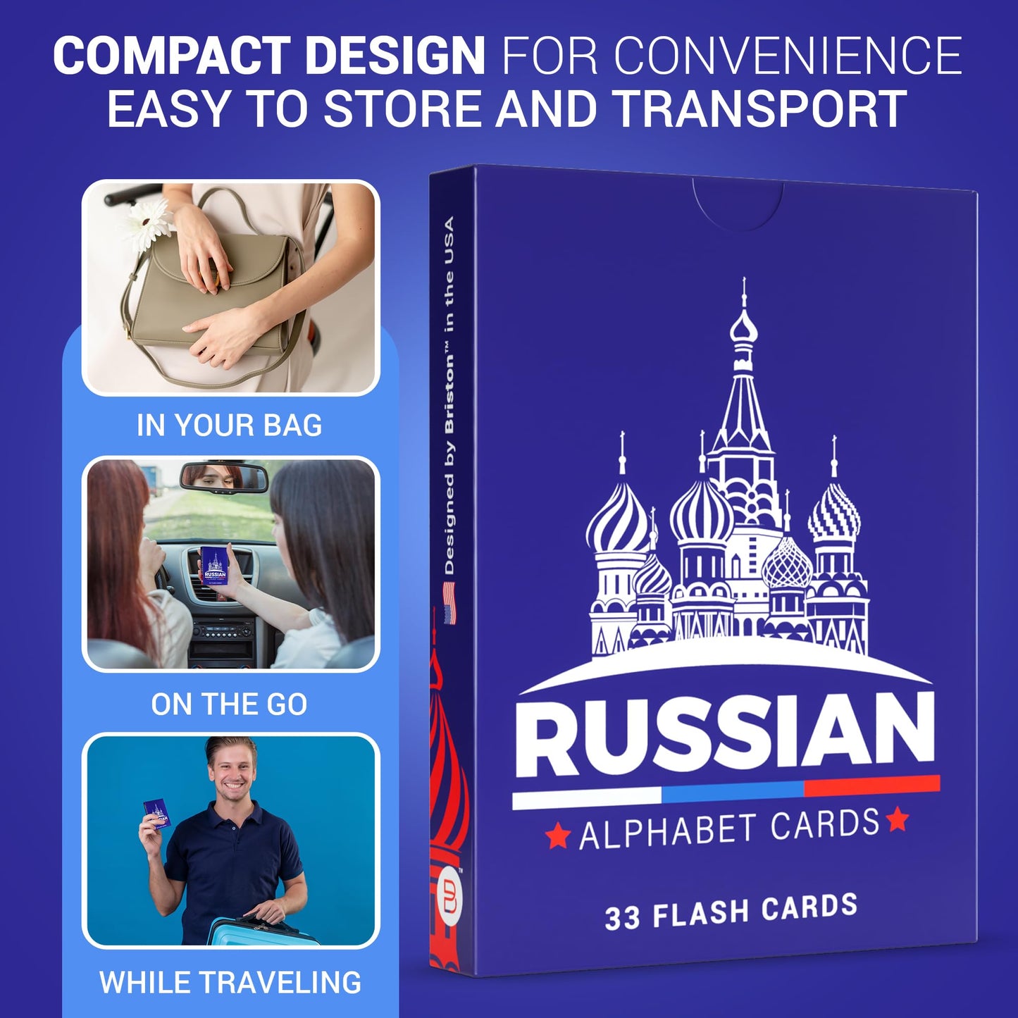 Russian Alphabet Flash Cards 33 – Educational Cyrillic Language Learning Resource With Pictures For Memory & Sight Words - Fun Game Play - Grade School, Classroom, Homeschool Supplies – Briston Brand