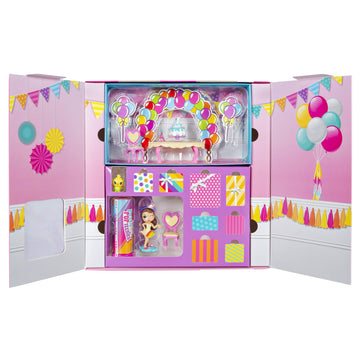 Party Popteenies - Rainbow Unicorn Party Surprise Box Playset with Confetti limited availability Collectible Mini Doll and Accessories for Ages 4 and Up (Packaging may vary)