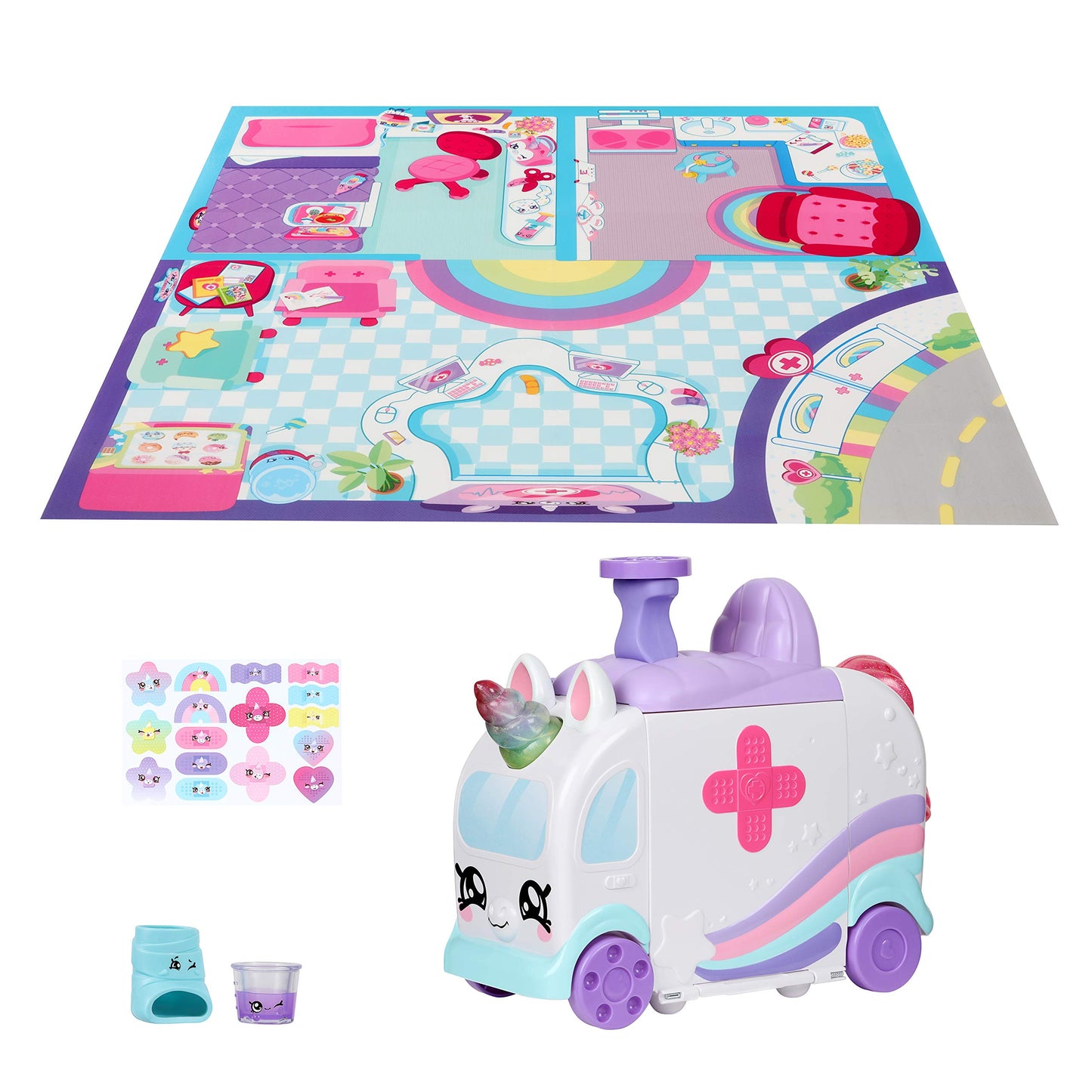 Kindi Kids Hospital Corner - Unicorn Ambulance - Playmat Included