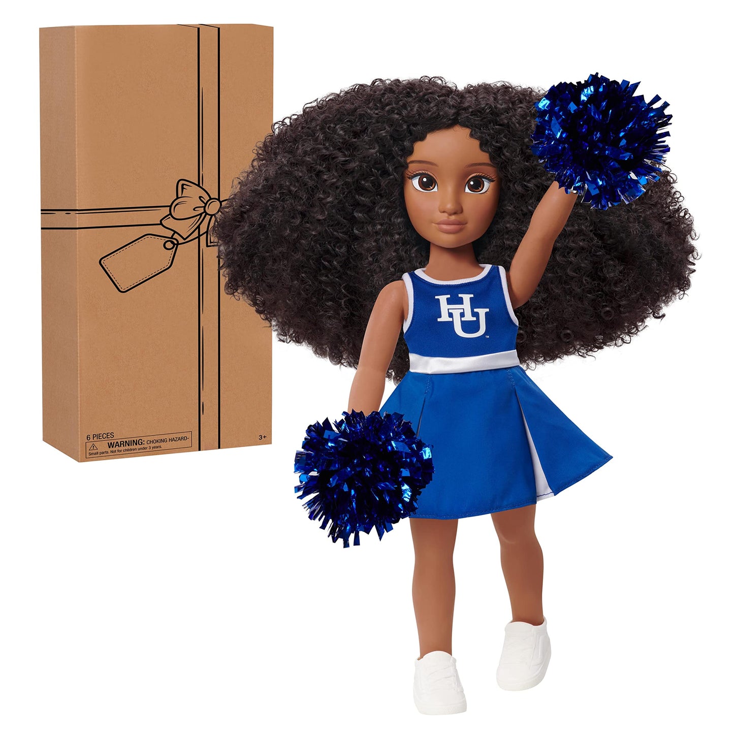 Purpose Toys HBCyoU Hampton Cheer Captain Alyssa 18inch Doll & Accessories, Curly Hair, Medium Brown Skin Tone, Designed and De