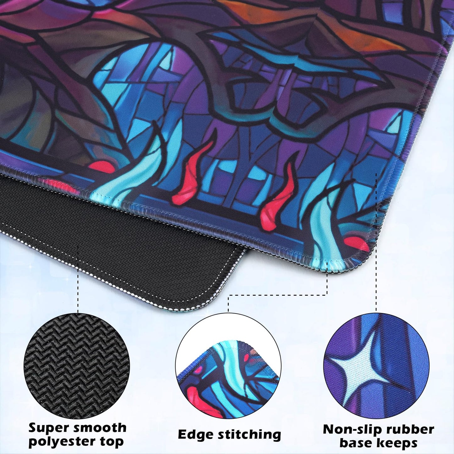 Mtgpro Playmat For Mtg 24X14 Inches,Playmat For Magic The Gathering With Non-Slip Rubber Base And Stitched Edges, Includes Stora