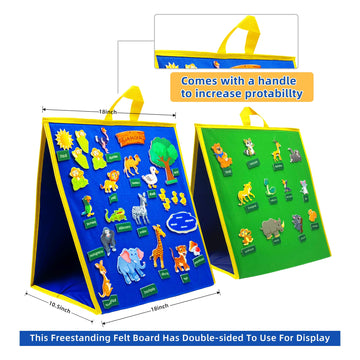 Foldable Felt Board for Toddlers, Double Sided Flannel Board Stories for Preschool, Early Learning Interactive Storytelling Felt