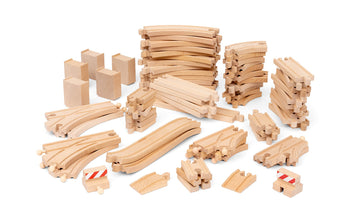 BRIO 36030 World Deluxe Track Pack - 70 Piece Wooden Train Set for Children 3 Years and Up | FSC-Certified Beech Wood | Compatib