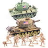 Maozyhomie 1:72 U.S Army Tank & Army Men Toys Playset, Includes 2Pc Us Tank-7 Models With 10Pc Toy Soldiers, Desert Tan And Oliv