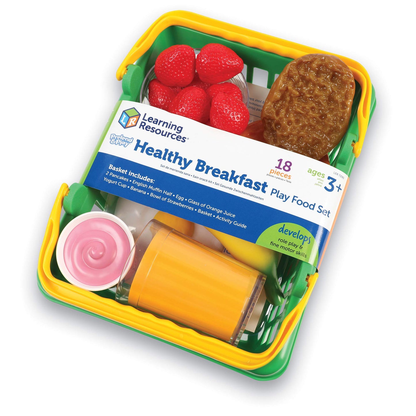 Learning Resources Healthy Breakfast Basket - 18 Pieces, Ages 3+ Pretend Play Food for Toddlers, Preschool Learning Toys, Kitche