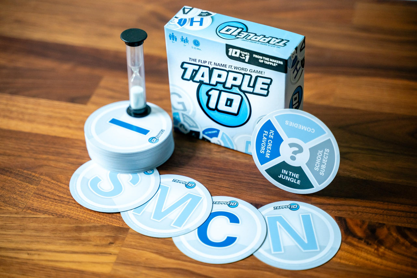 Usaopoly Tapple 10 | Featuring 10 Different Games In 1 | Fast-Paced Fun Family Card Game In Portable Packaging | 1 Or More Players, Ages 8+
