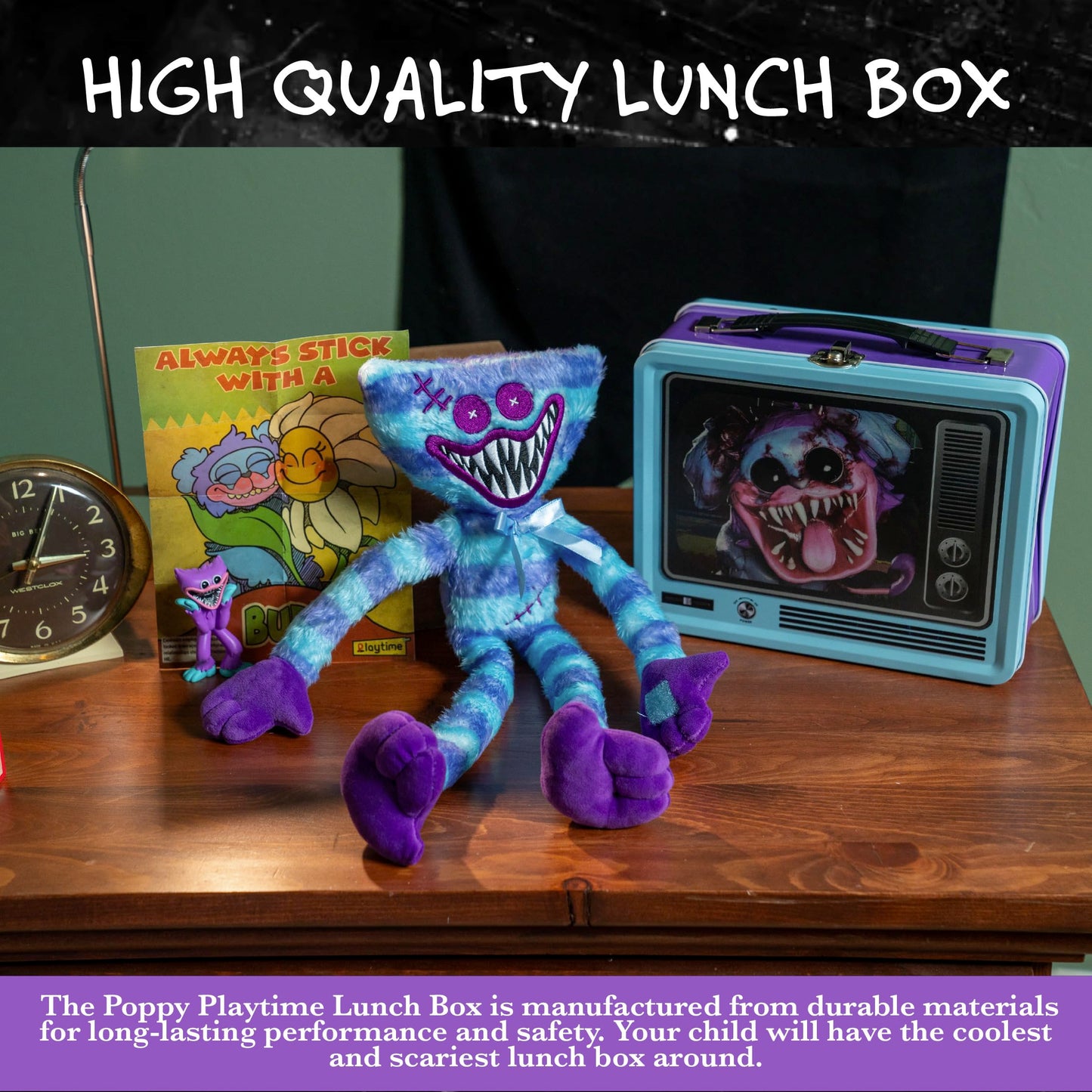 Poppy Playtime Huggy Wuggy & Friends Pj Pug-A-Piller Exclusive Lenticular Lunch Box Collectors Bundle - Includes 4 Exclusive Ite