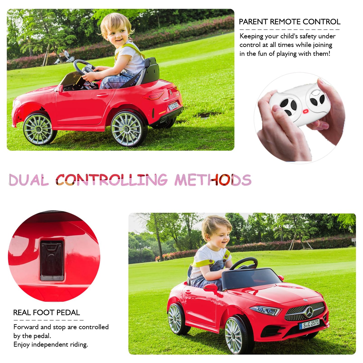 Little Brown Box Kids 12V Licensed Mercedes Benz CLS Ride on Car,Driving Battery Operated Vehicle Toy W/ Parent Remote-Control,M