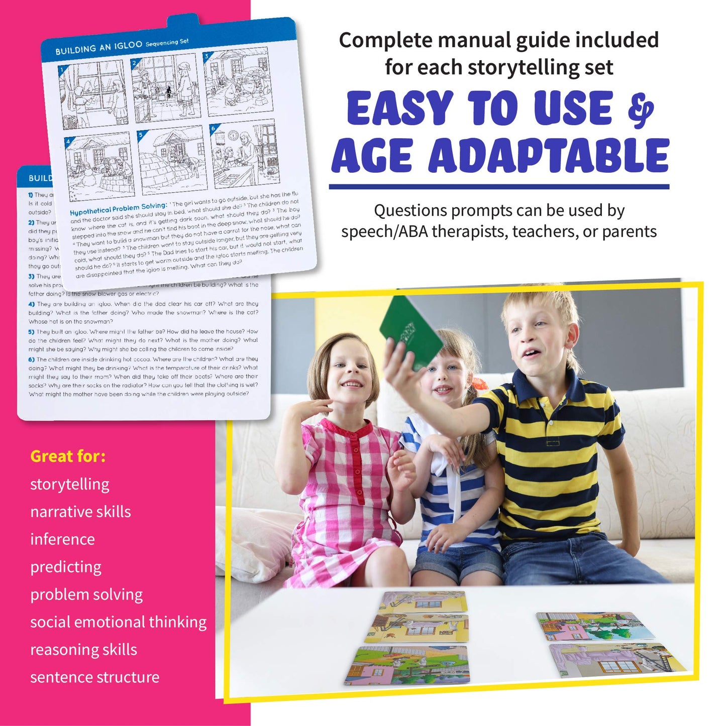 Sequencing And Storytelling Cards, Speech Therapy Game, Special Education Materials, Sentence Building, Problem Solving, English Language Learners (Sequence Cards 1 And 2 Combo)