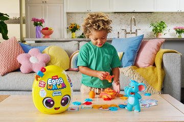 Eggy Wawa Interactive Learning Toy for Toddlers, Music, Letters, Numbers, Small, Red, Model 15103, Plastic