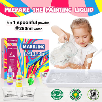Titoclar Water Marbling Paint For Kids, Art Supplies For Kids,Arts And Crafts For Girls Boys Ages 8-12 6-8 3-5, Birthday Gifts Toys For Girls 3+ Years Old