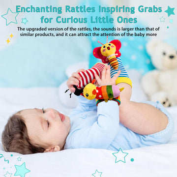 Baby Toys 0-6 Months: Baby Socks Baby Rattles 0-6 Months Baby Gifts For Boys Girl Infant Toys Baby Wrist Rattles Socks Baby Shower Gifts - Newborn Toys Hand & Feet For 0-3 0-12 Months (Multicolored)