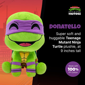 Youtooz Donatello Ninja Turtles Plush - 9 Inch PP Cotton Plushie, Purple and Green, Model: DONATELLOPLUSH9IN